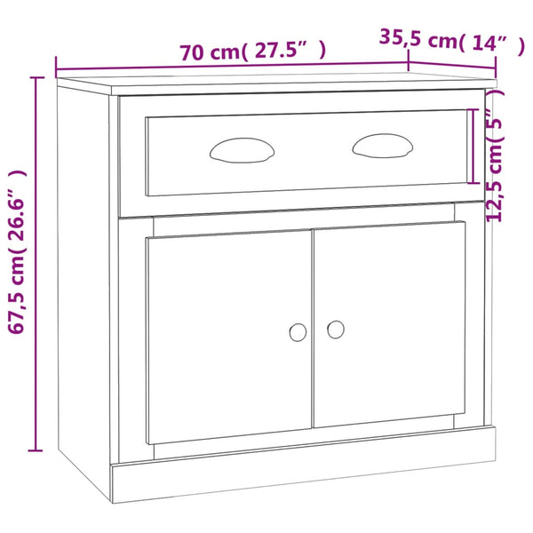 Weißes Sideboard Nefize (2 St. Holz)