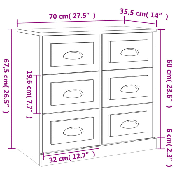 Weißes Sideboard Axenea (2 Stk., Holz)