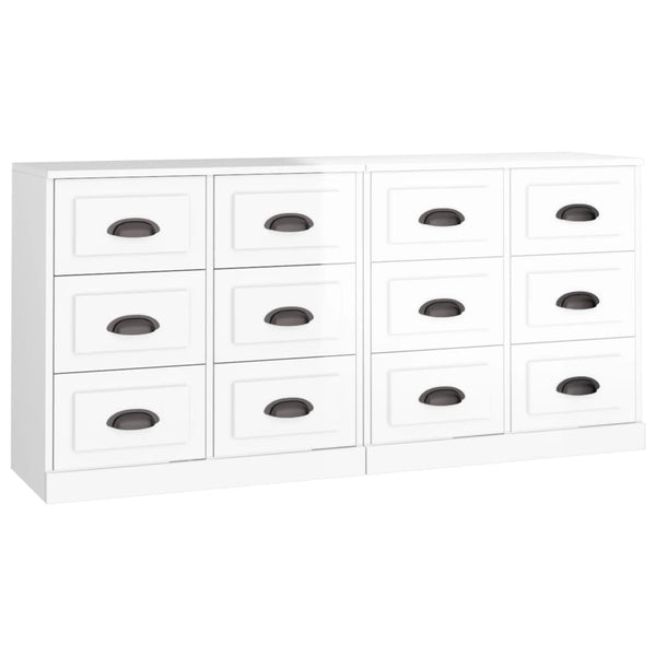 Weißes Sideboard Axenea (2 Stück hochglänzend Holz)