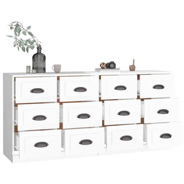Weißes Sideboard Axenea (2 Stück hochglänzend Holz)