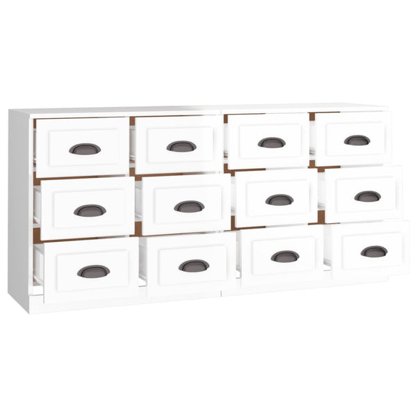 Weißes Sideboard Axenea (2 Stück hochglänzend Holz)