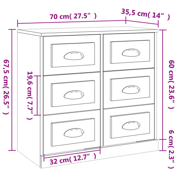 Weißes Sideboard Axenea (2 Stück hochglänzend Holz)
