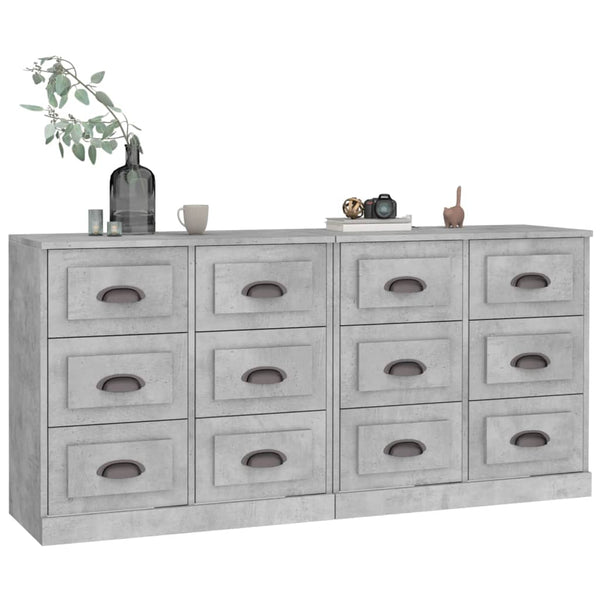 Betongraue Kommoden Axenea (2 Stück, Holz)
