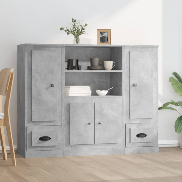 Betongraue Schränke Georghina (3-teilig, Holz)