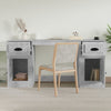 Betongrauer Schreibtisch mit Schubladenelement Panea (Holz)
