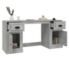 Betongrauer Schreibtisch mit Schubladenelement Panea (Holz)