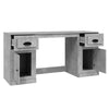 Betongrauer Schreibtisch mit Schubladenelement Panea (Holz)
