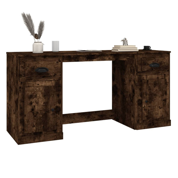 Räuchereichenschreibtisch mit Rollcontainer Panea (Holz)