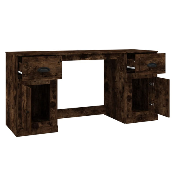 Räuchereichenschreibtisch mit Rollcontainer Panea (Holz)