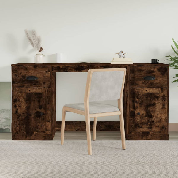 Räuchereichenschreibtisch mit Rollcontainer Panea (Holz)