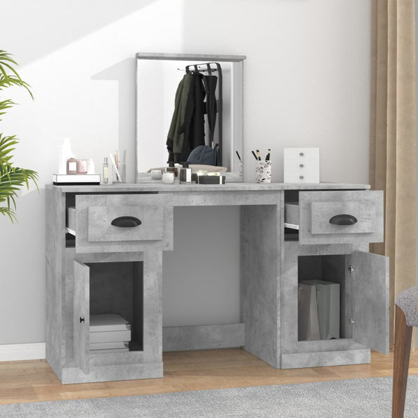 Betongrauer Schminktisch Cernaianu 130x50x132,5cm