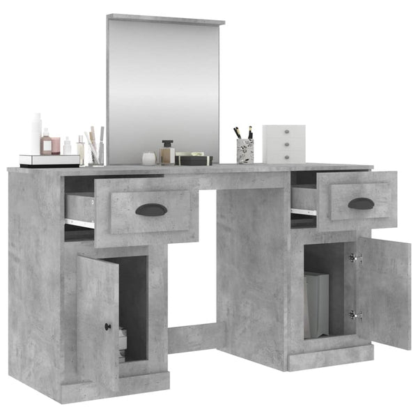 Betongrauer Schminktisch Cernaianu 130x50x132,5cm