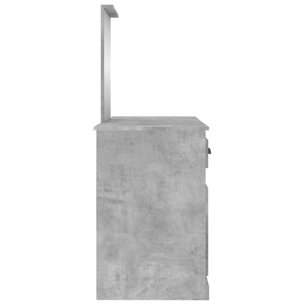 Betongrauer Schminktisch Cernaianu 130x50x132,5cm