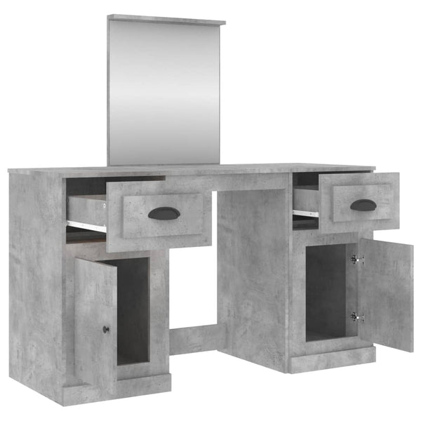 Betongrauer Schminktisch Cernaianu 130x50x132,5cm