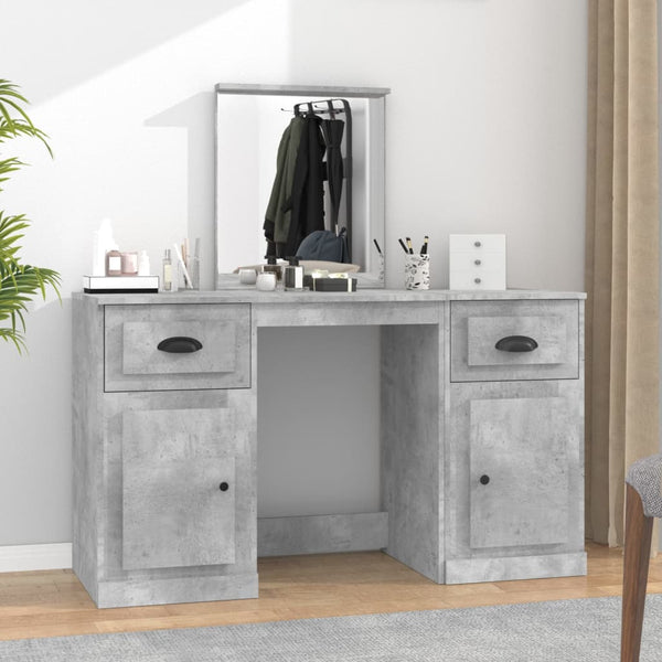 Betongrauer Schminktisch Cernaianu 130x50x132,5cm