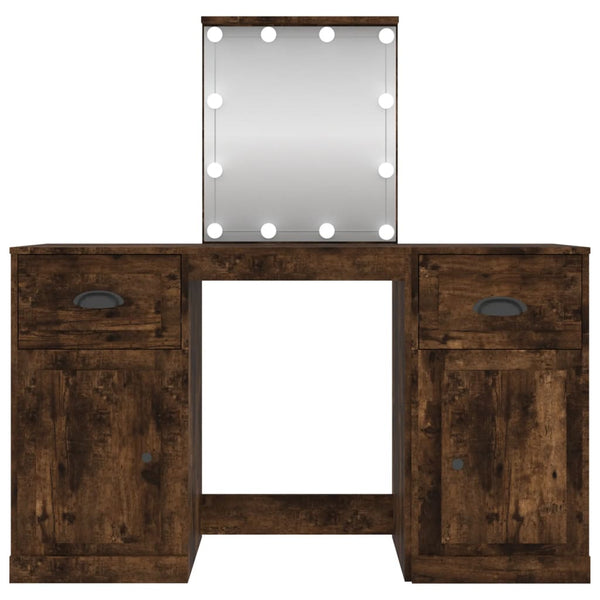 Savutammi peilipöytä led-valoilla Arius 130x50x132,5cm