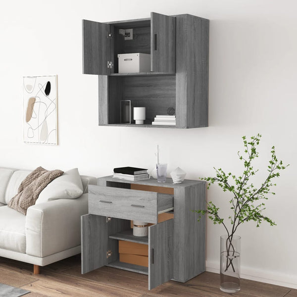 Grauer Schrank Louys (Sonoma-Holz)