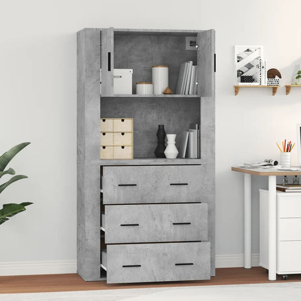 Technischer Holzschrank in Betongrau