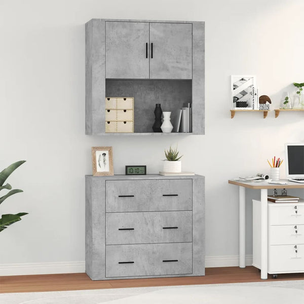 Technischer Holzschrank in Betongrau