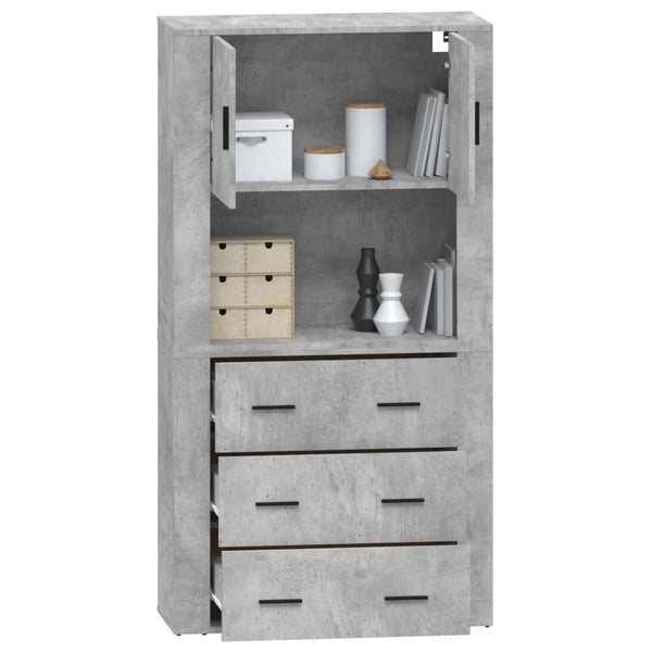 Technischer Holzschrank in Betongrau