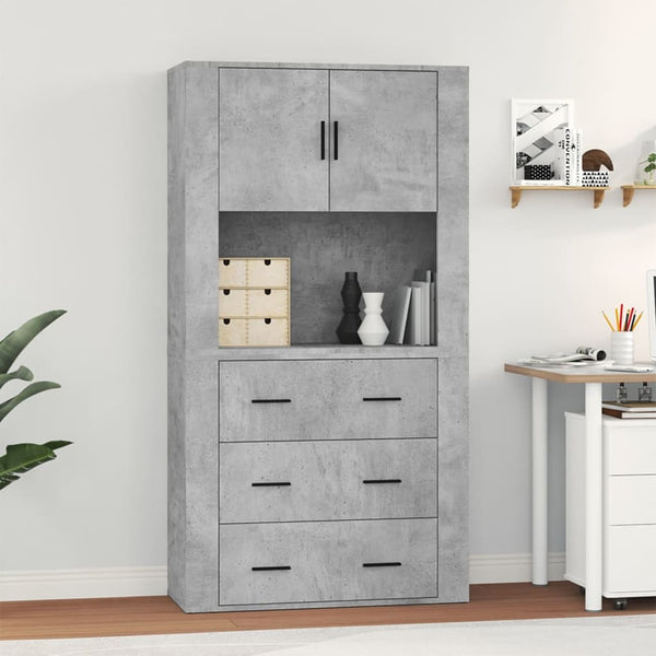Technischer Holzschrank in Betongrau