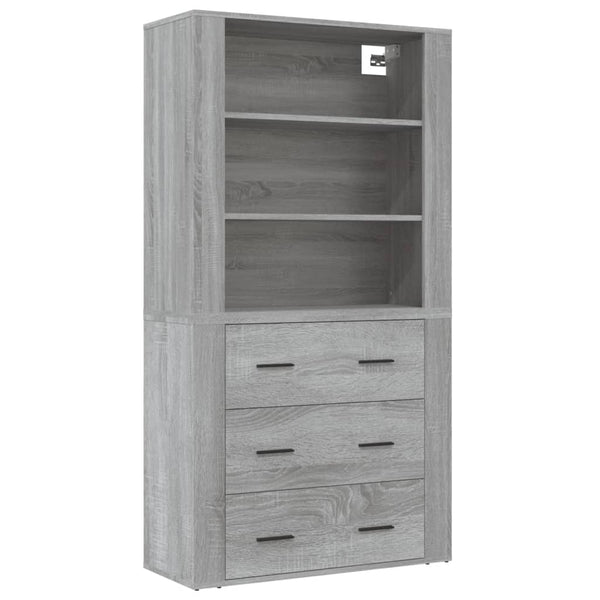 Grauer Sonoma-Schrank aus Holzwerkstoff