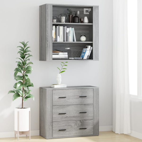 Grauer Sonoma-Schrank aus Holzwerkstoff