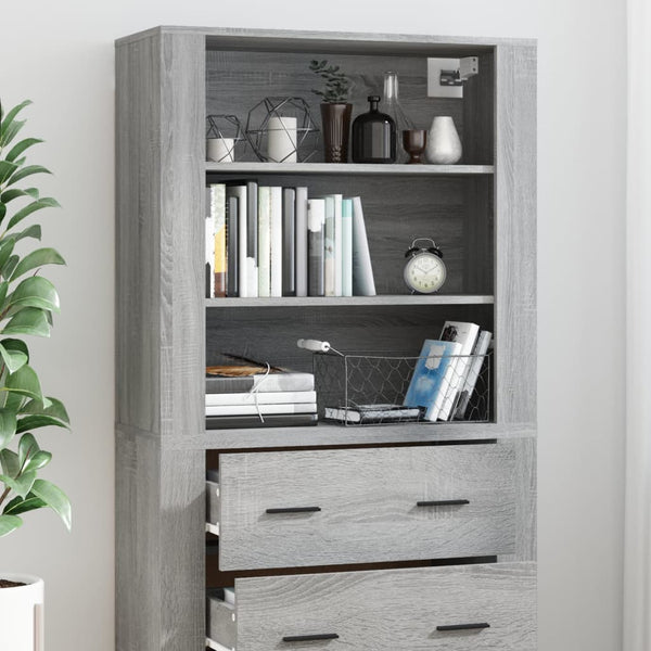 Grauer Sonoma-Schrank aus Holzwerkstoff