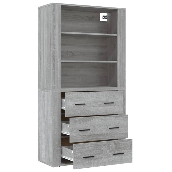 Grauer Sonoma-Schrank aus Holzwerkstoff