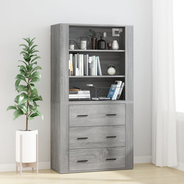 Grauer Sonoma-Schrank aus Holzwerkstoff