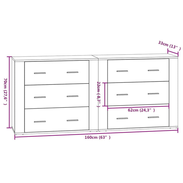 Weiße Sideboards Kougionas (2er-Set Holz)