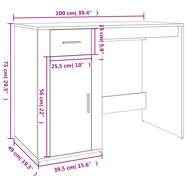 Schreibtisch Savutammi mit Schrank Vatasescu (Holz)