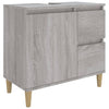 Grauer Badschrank-Set Beisim 3-teilig (Sonoma-Holz)