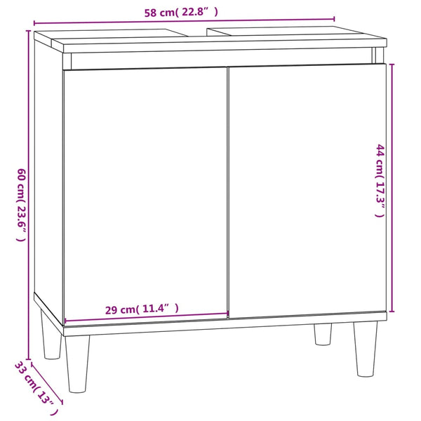 Graues Badmöbel-Set Andriyan (3-teilig, Sonoma Holz)