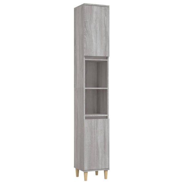 Graues Badezimmermöbel-Set Reinhilde (3-teilig, Sonoma Eiche)