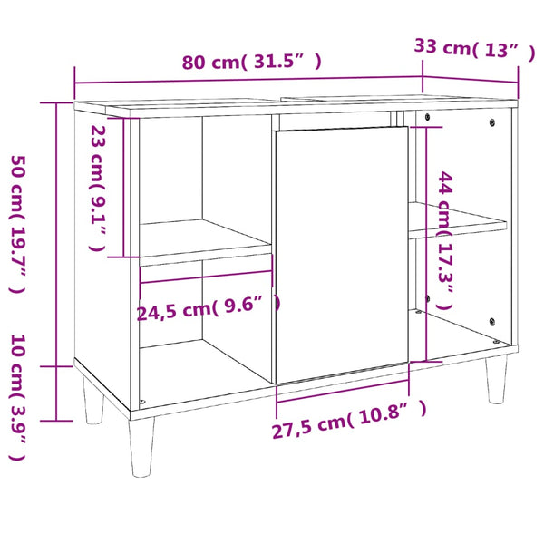 Weißer Badezimmermöbel-Set Mirt (3-teilig, Holz)