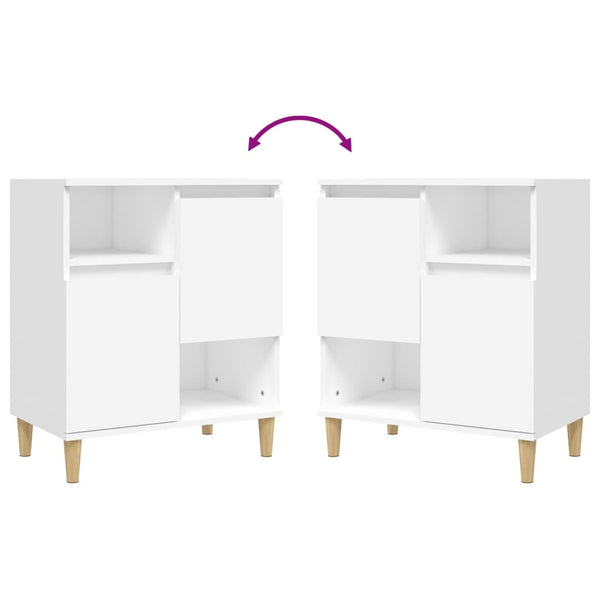 Weißes Sideboard Dolenga 60x35x70cm (2 Stück, Holz)