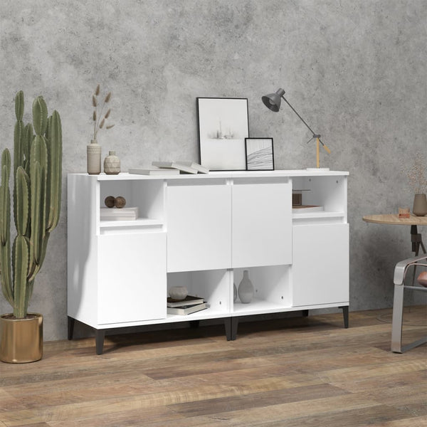 Weiße Bogat Beistelltische 60x35x70cm (2 Stück Holz)