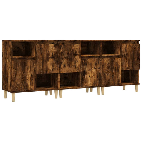 Räuchereiche-Kommoden Dolenga 60x35x70cm (3 Stk., Holz)