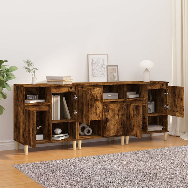 Räuchereiche-Kommoden Dolenga 60x35x70cm (3 Stk., Holz)