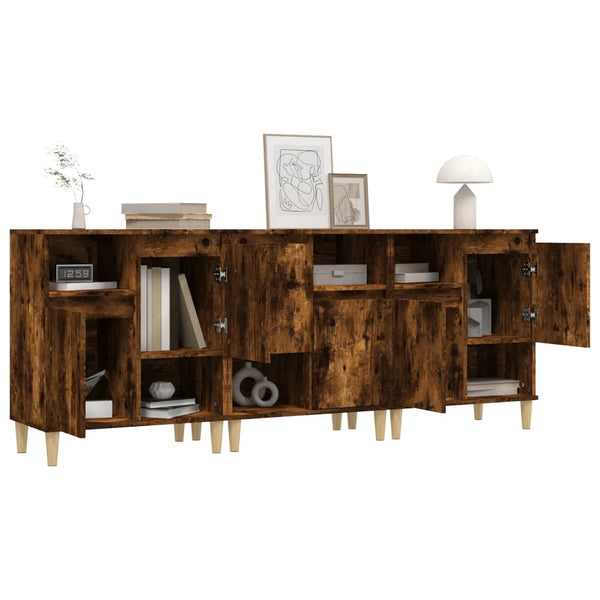 Räuchereiche-Kommoden Dolenga 60x35x70cm (3 Stk., Holz)
