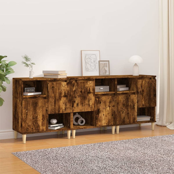 Räuchereiche-Kommoden Dolenga 60x35x70cm (3 Stk., Holz)