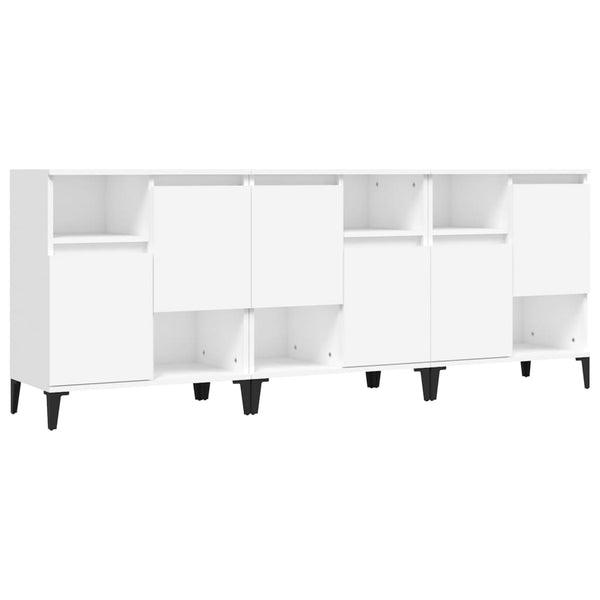 Weißer Beistellschrank Bogat 60x35x70cm (3-türig aus Holz)