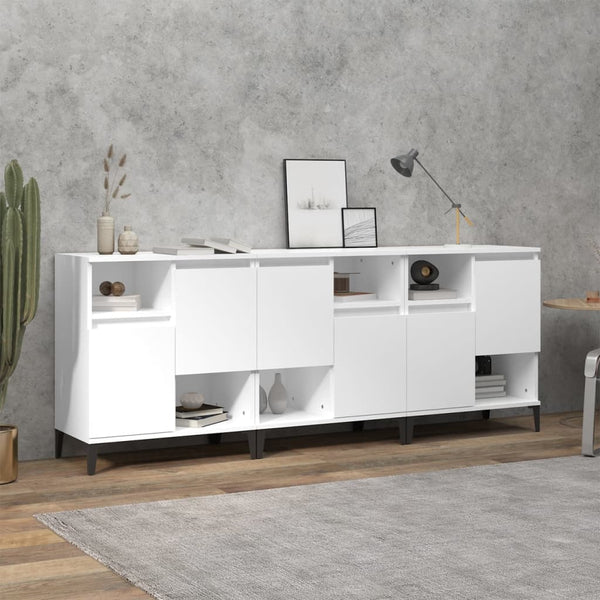 Weißer Beistellschrank Bogat 60x35x70cm (3-türig aus Holz)