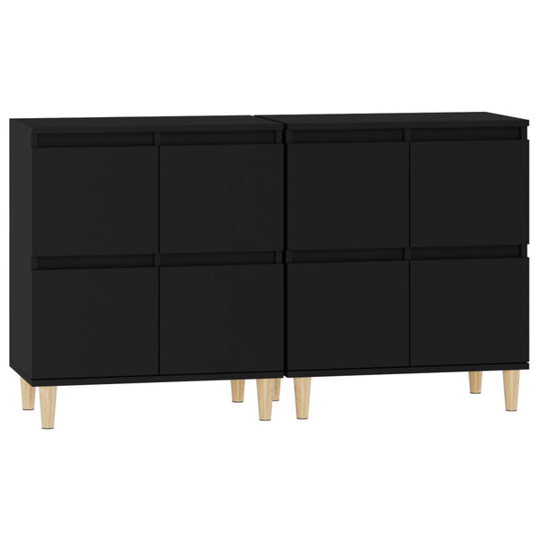 Schwarze Sideboards Ortvin 60x35x70cm (2 Stück, Holz)