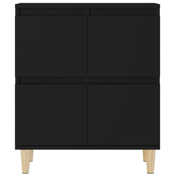 Schwarze Sideboards Ortvin 60x35x70cm (2 Stück, Holz)