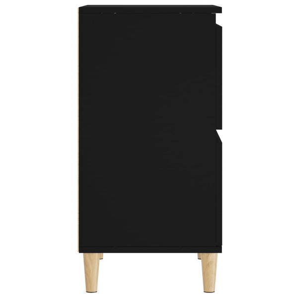 Schwarze Sideboards Ortvin 60x35x70cm (2 Stück, Holz)