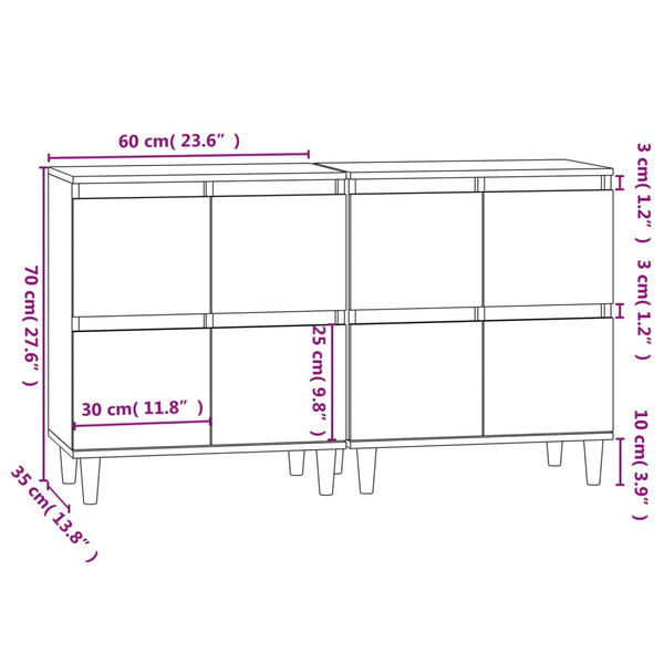 Savutammi Sideboards Ortvin 60x35x70cm (2 St., Holz)