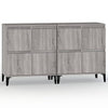 Grauer Beistellschrank Sharyn 60x35x70cm (2 Stück, Holz)