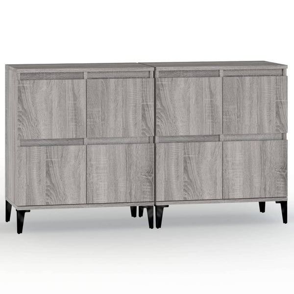 Grauer Beistellschrank Sharyn 60x35x70cm (2 Stück, Holz)